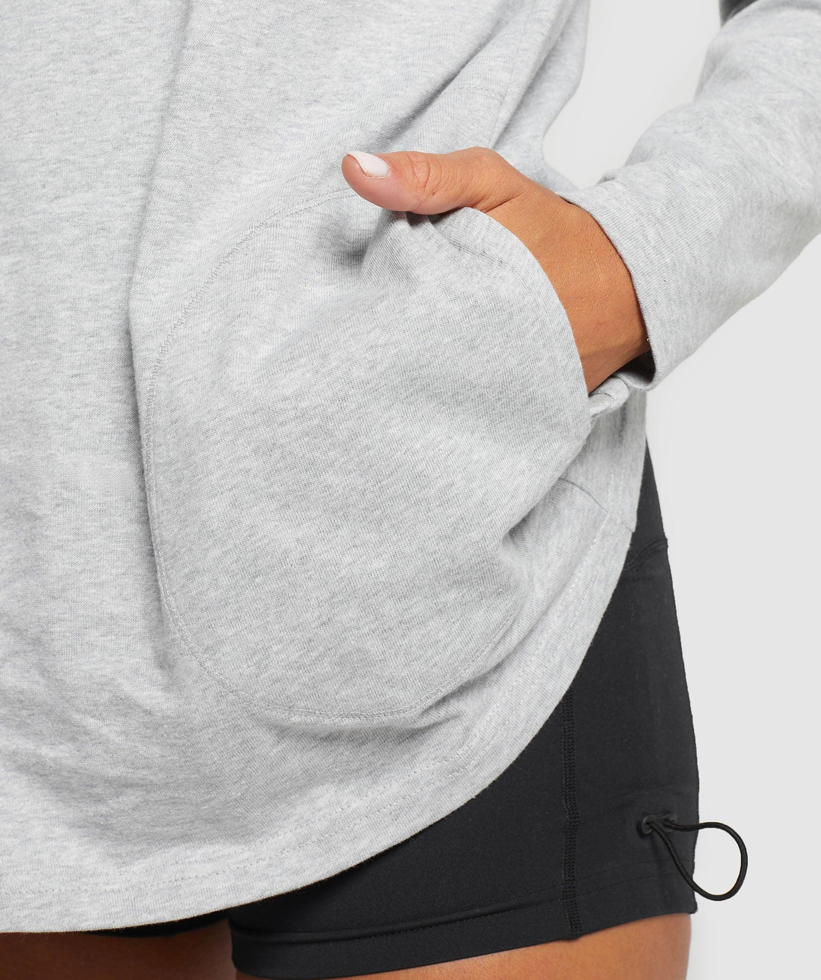 Gymshark Heavyweight Cotton Long Sleeve Top - Light Grey Marl Female Product Image