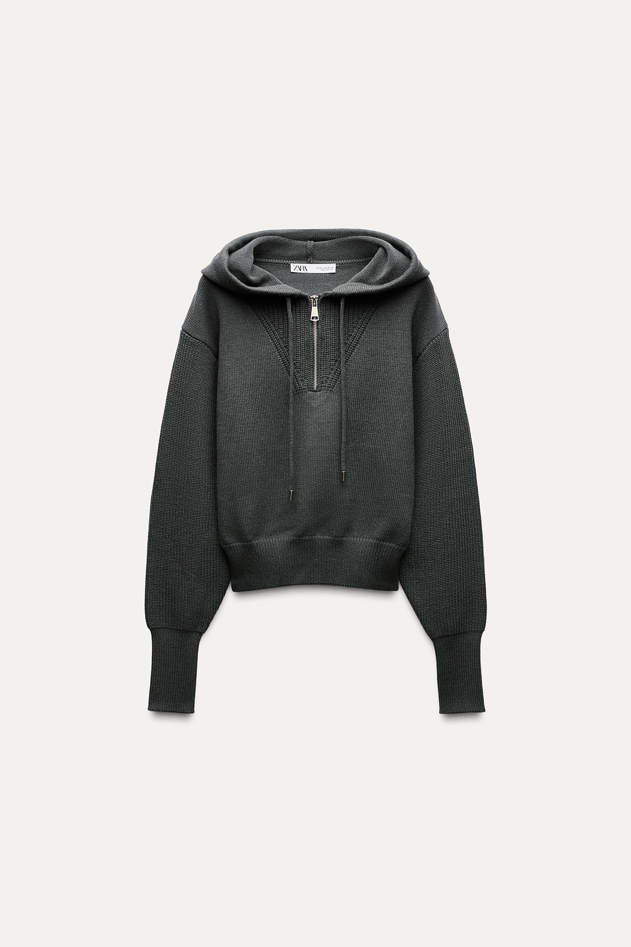 HOODED KNIT SWEATER Product Image