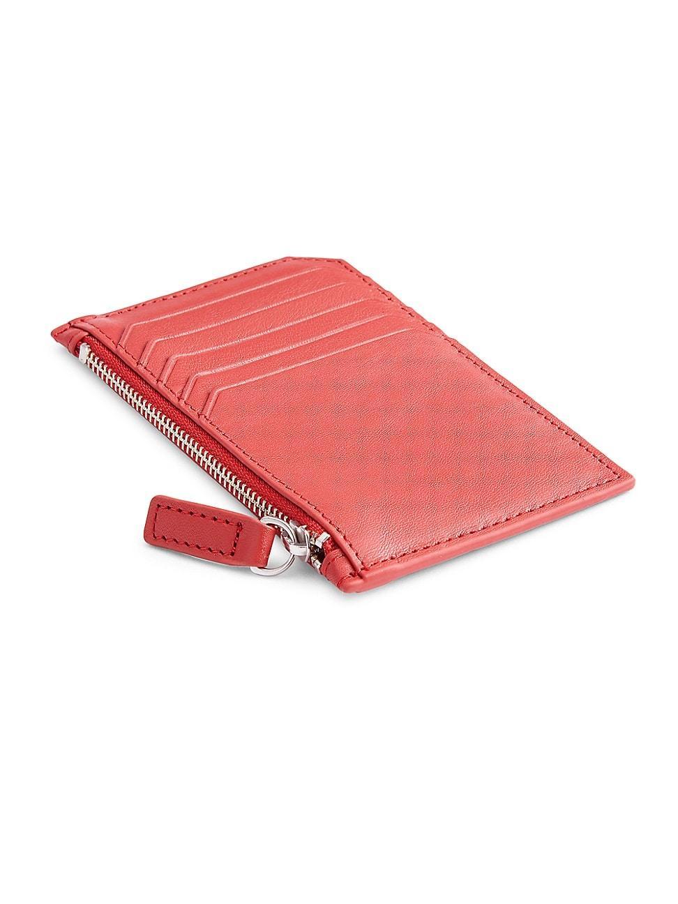 Womens Zip Leather Card Wallet Product Image