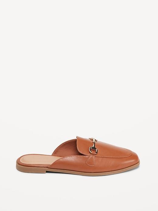 Faux-Leather Loafer Mule Shoes Product Image