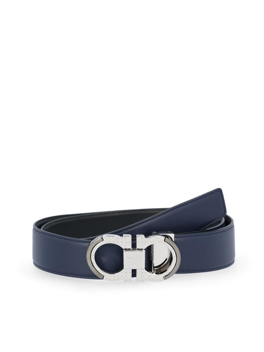 FERRAGAMO Salvatore  Belts In Bluemarine/black/silver Product Image