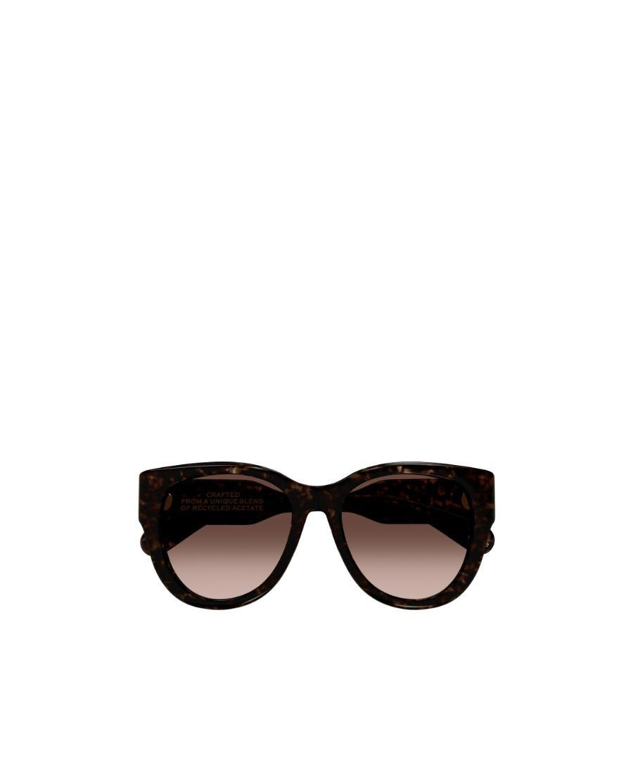 CHLOÉ Havana Round-frame Sunglasses In Black Product Image