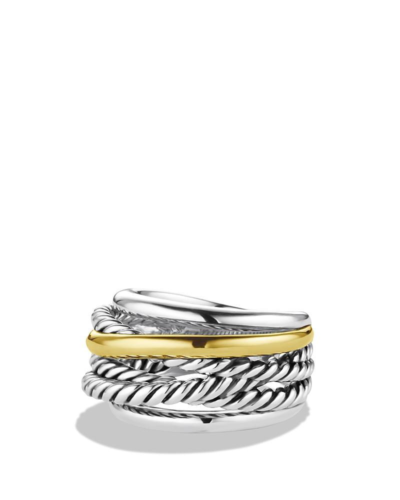 Crossover Narrow Ring with Silver/Gold Product Image