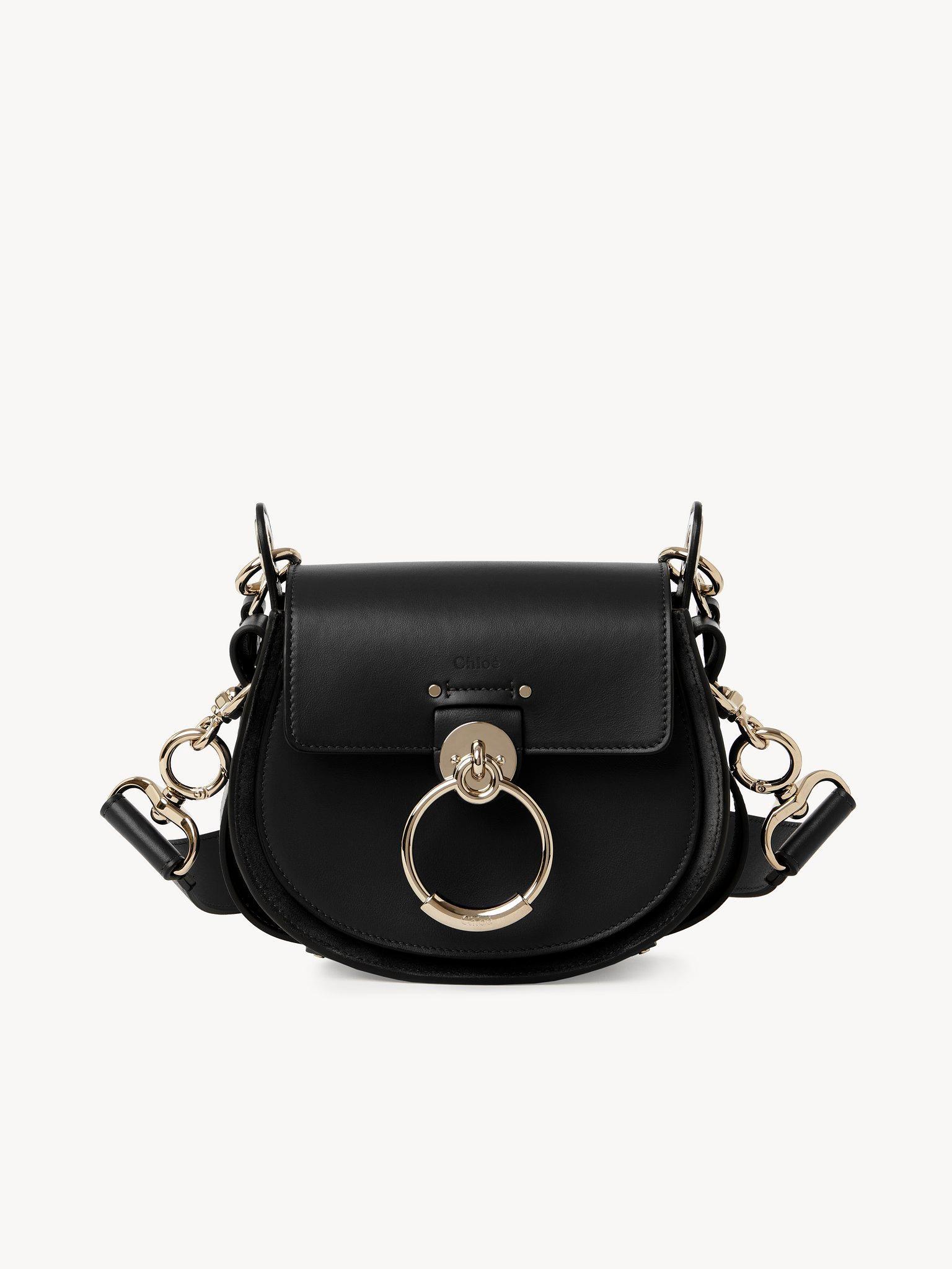 Small Tess bag in shiny & suede leather Product Image