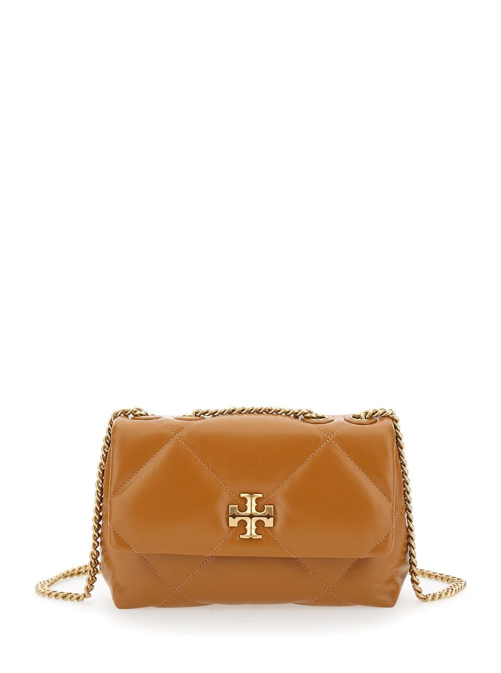 TORY BURCH Kira Diamond Quilt Small Convertibla In Brown Product Image