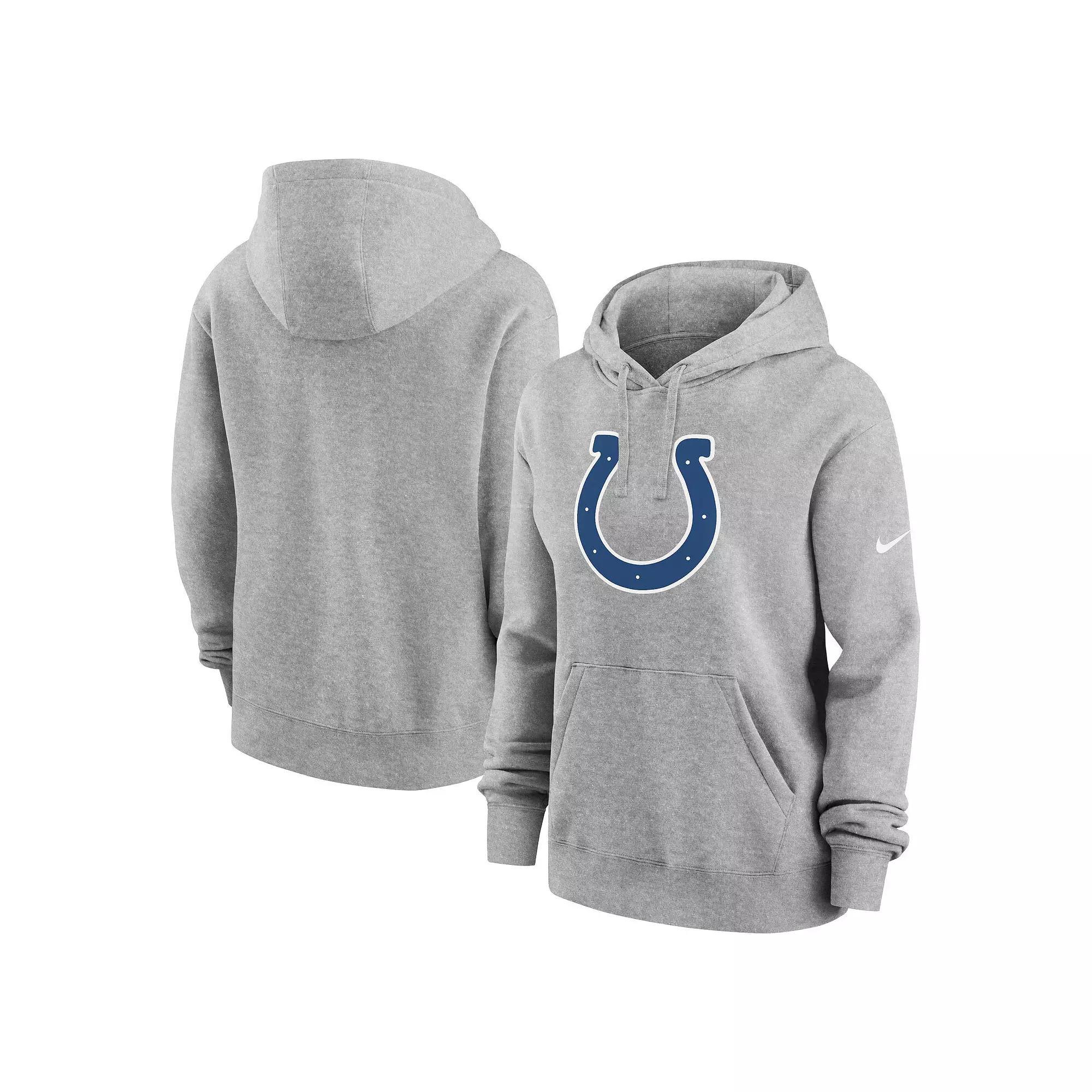 Women's Nike Heather Gray Indianapolis Colts Club Fleece Pullover Hoodie, Size: XL, Grey Product Image