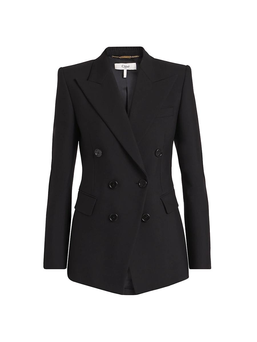 Womens Wool Double-Breasted Blazer Product Image