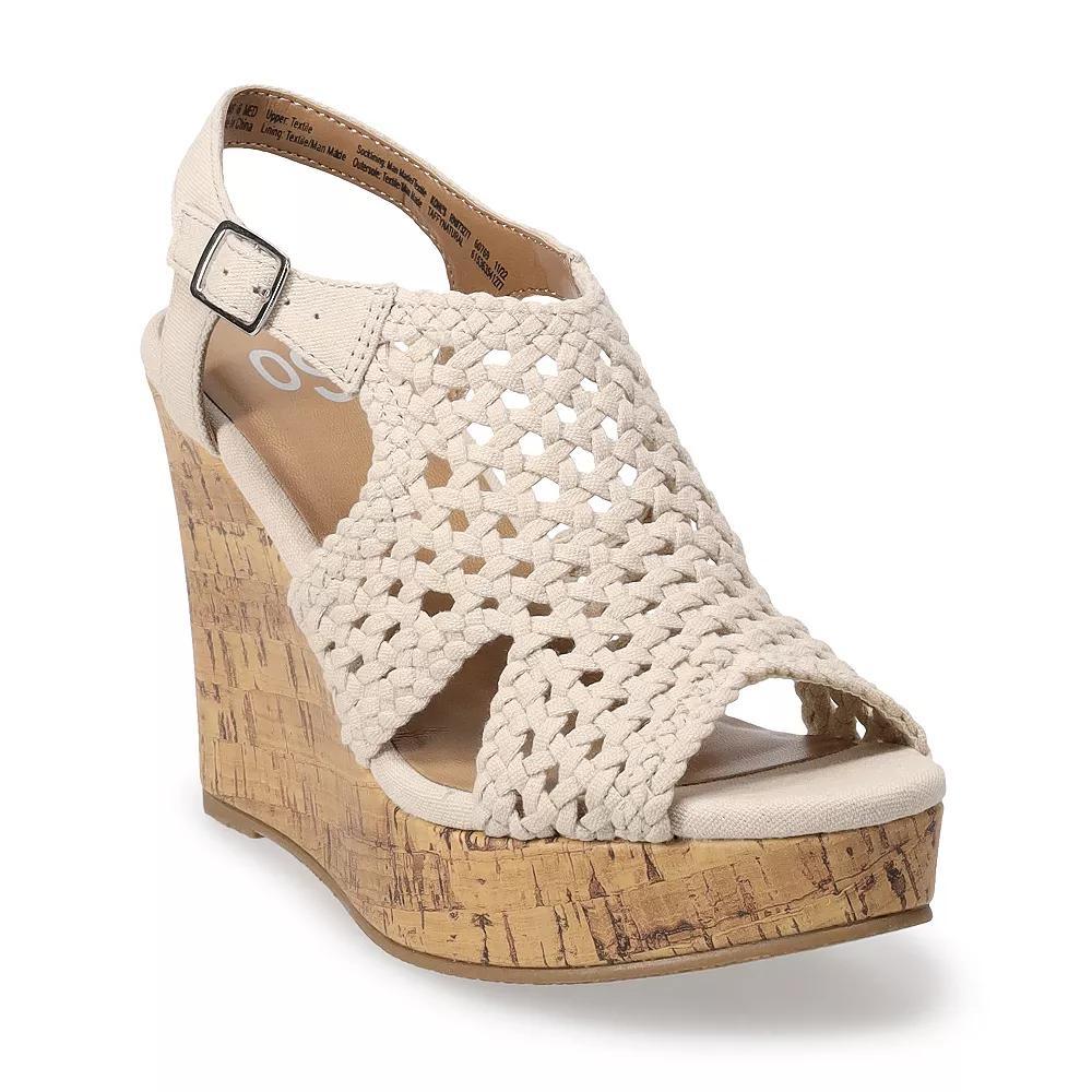 Sonoma Goods For Life® Taffy Women's Wedge Sandals, Size: 5.5, Natural Product Image