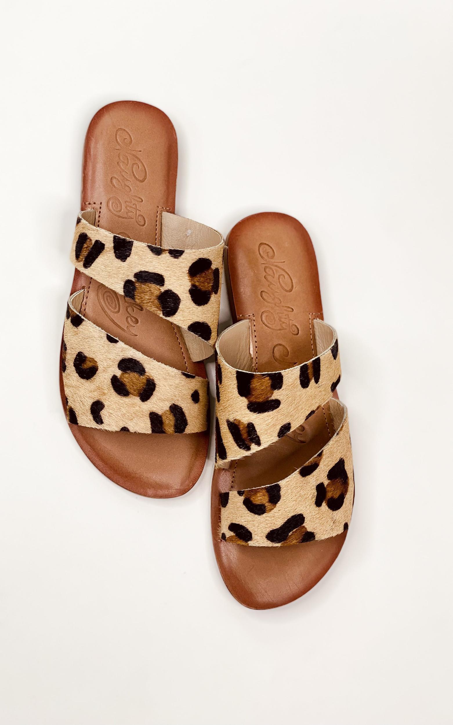 Spirited Dual Strap Slide in Leopard Product Image