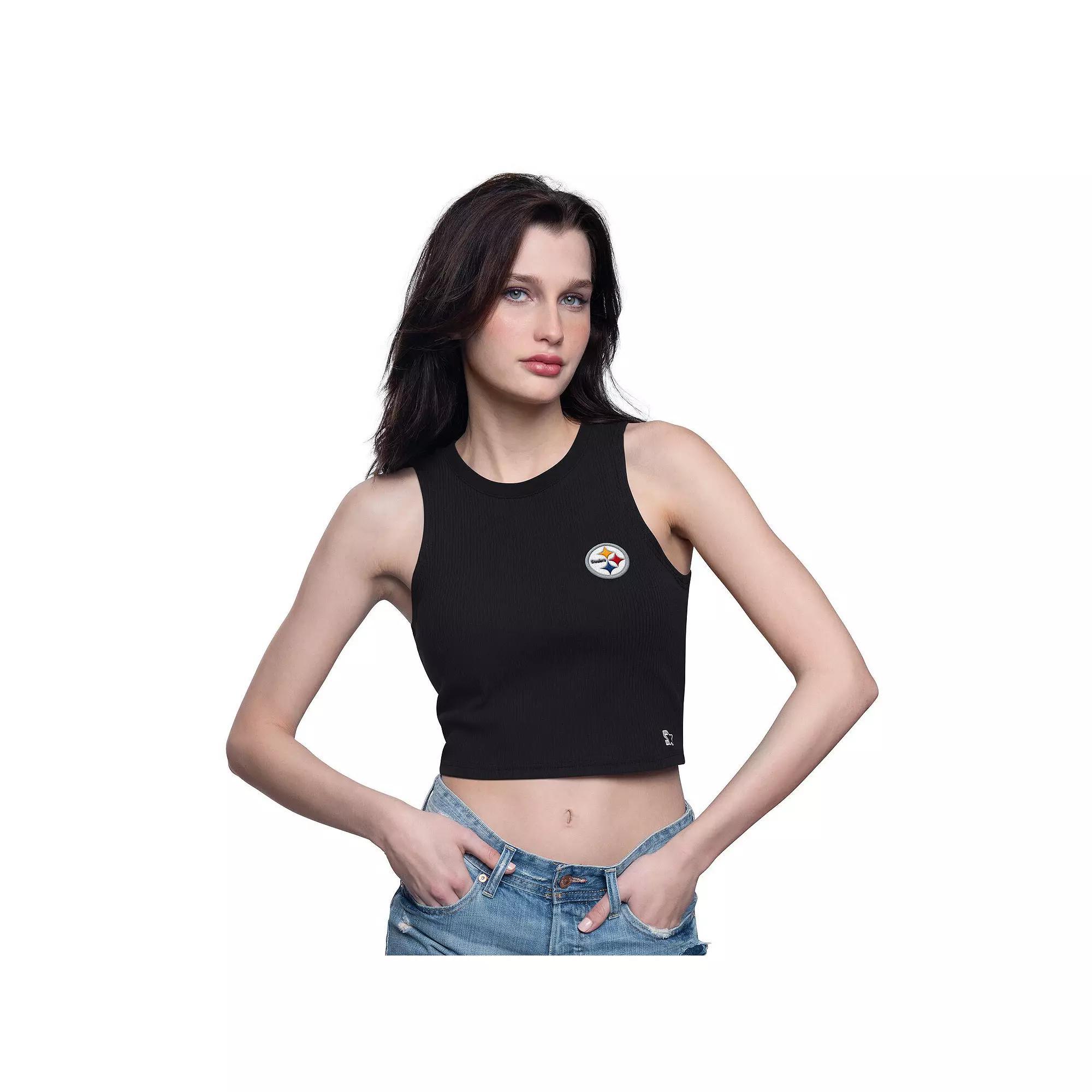 Women's Starter Navy Houston Astros Show Up Cropped Tank Top,  Product Image