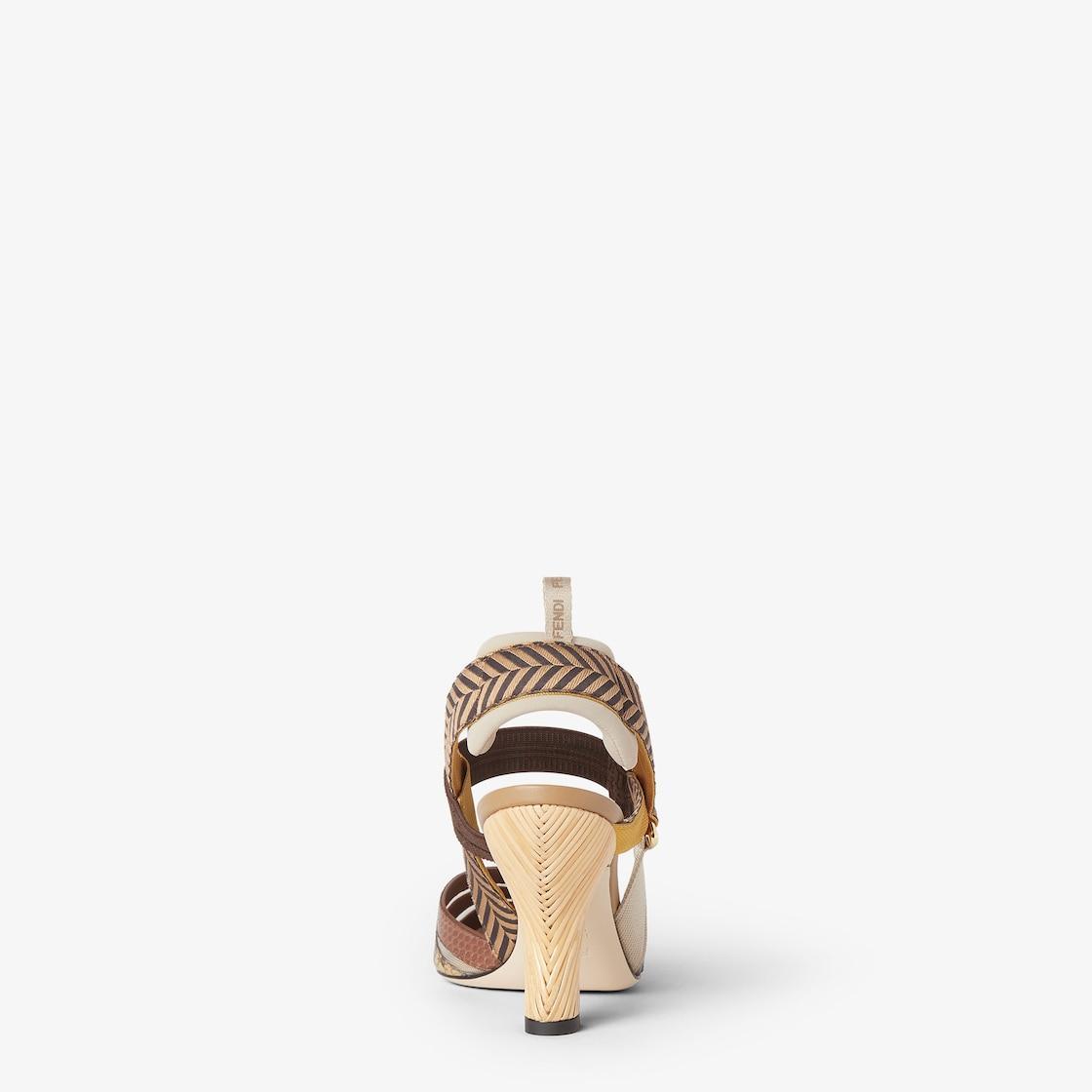 ColibrìHigh-heeled mesh and multicolor ayers leather slingbacks Product Image