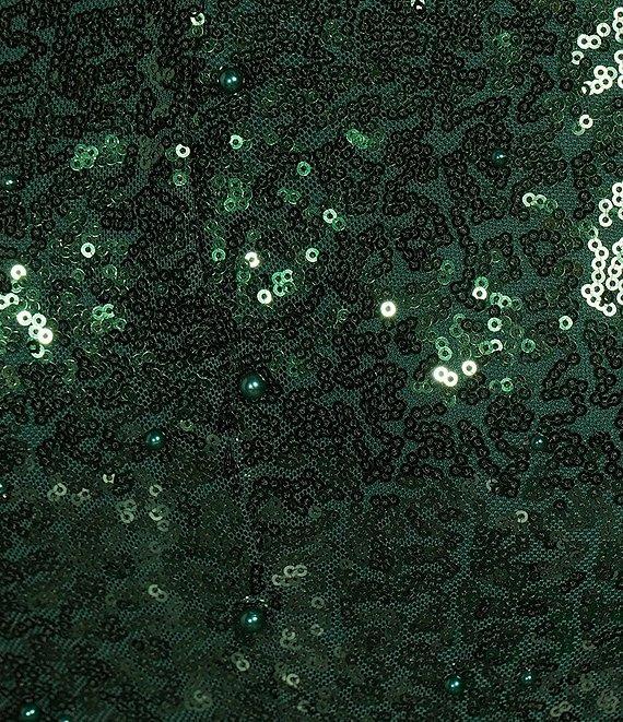 B. Darlin Double Strap V-Neck Sequin & Pearl Studded Dress Product Image