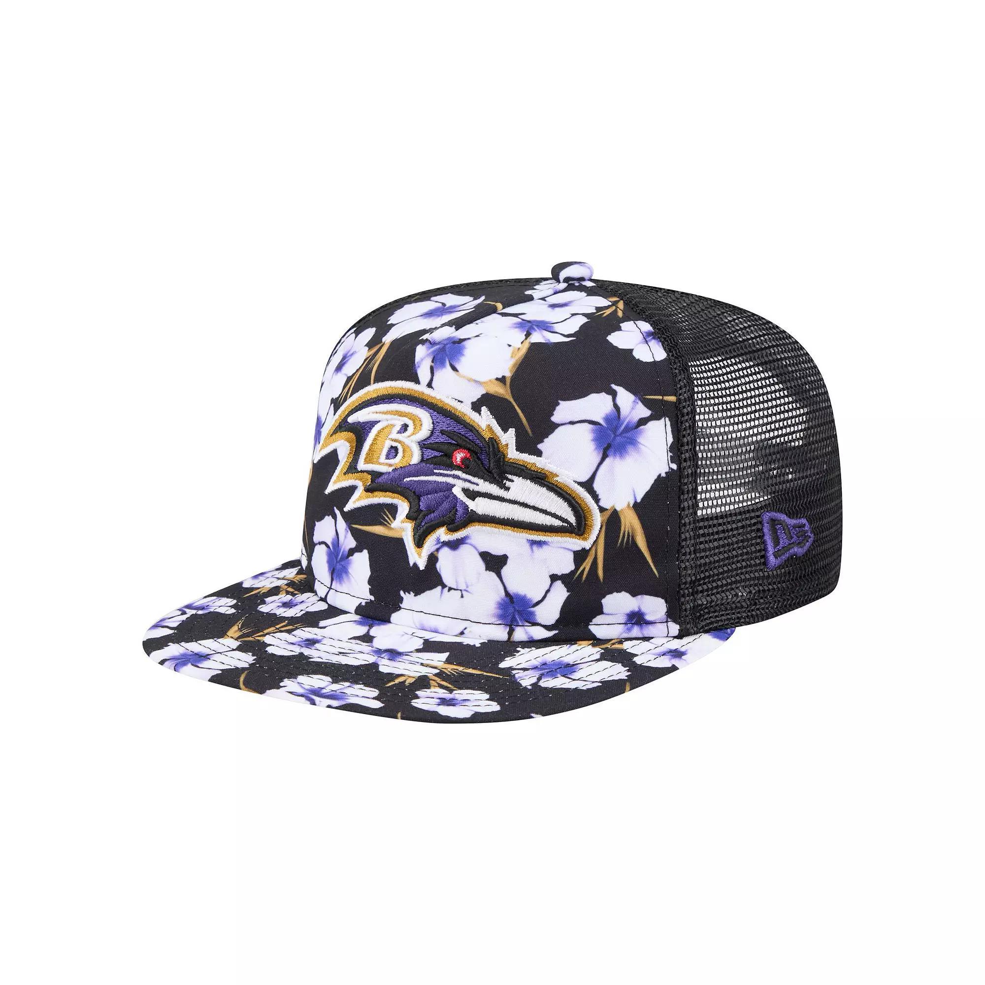 Men's New Era Black Baltimore Ravens Adventure Pattern Golfer Snapback Hat Product Image