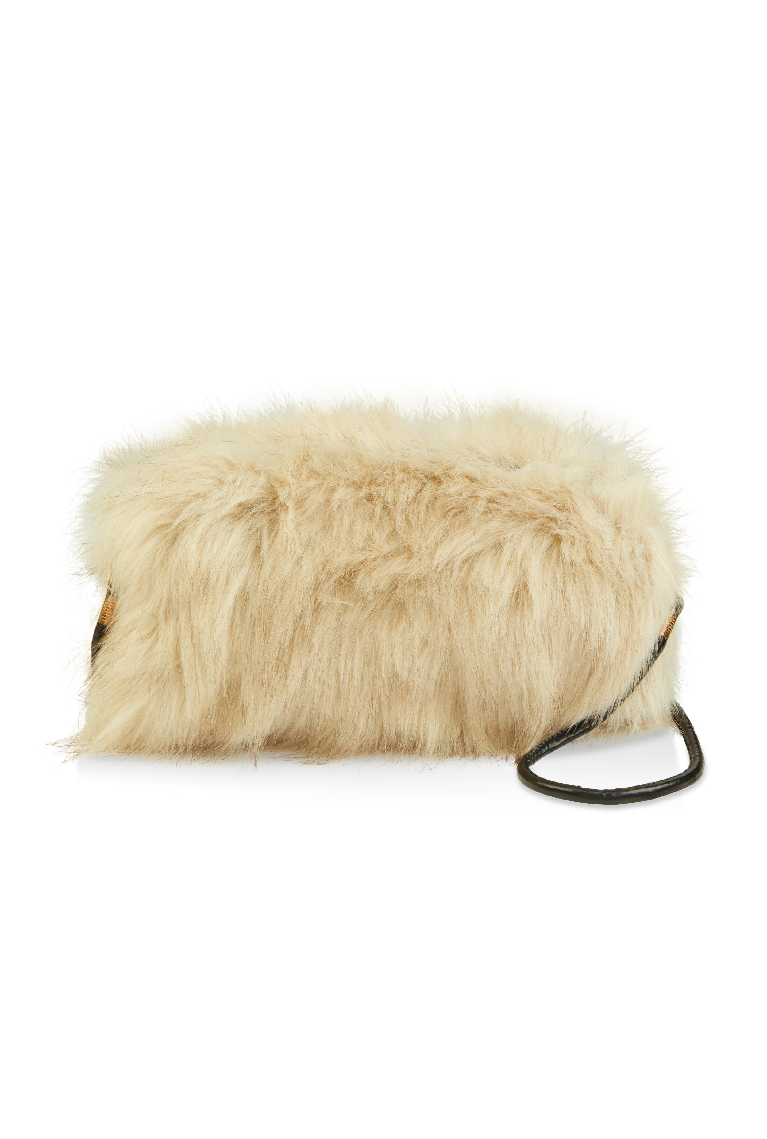 Womens Faux Fur Muff Crossbody Bag Product Image