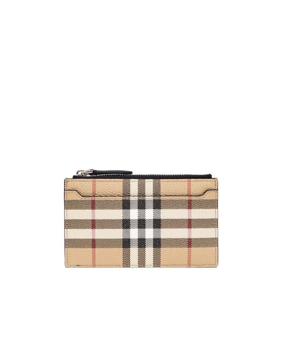 BURBERRY Check-print Card Holder In Nude Product Image