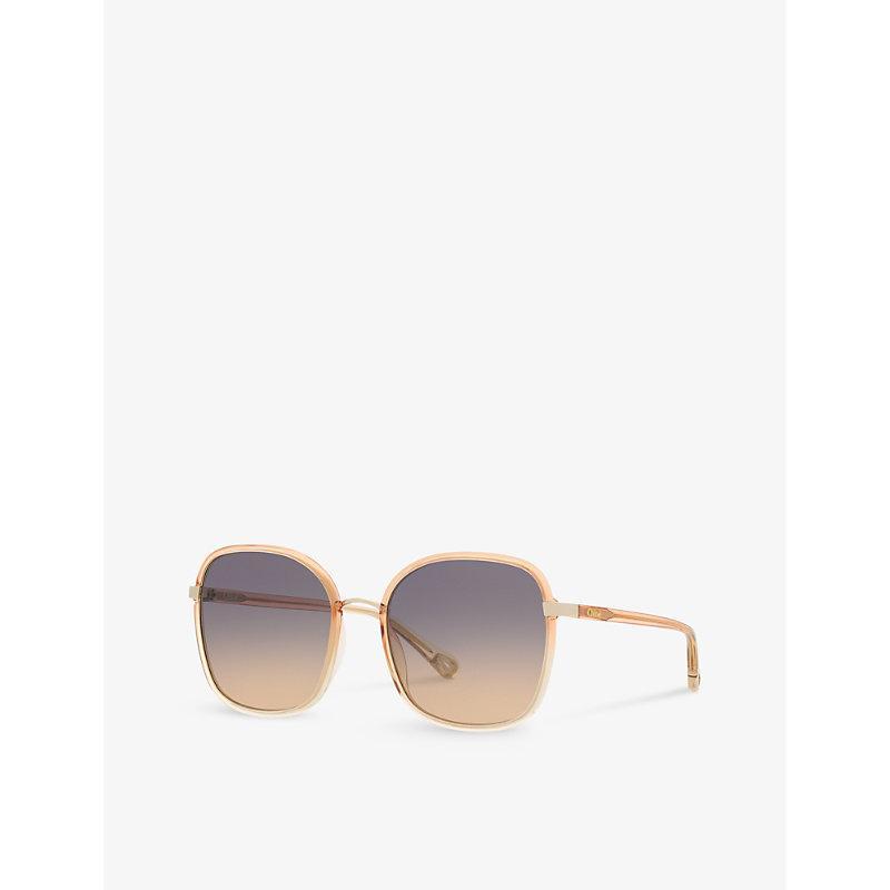 CHLOÉ Chloe Womens Orange Ch0031s Square-frame Acetate Sunglasses Product Image