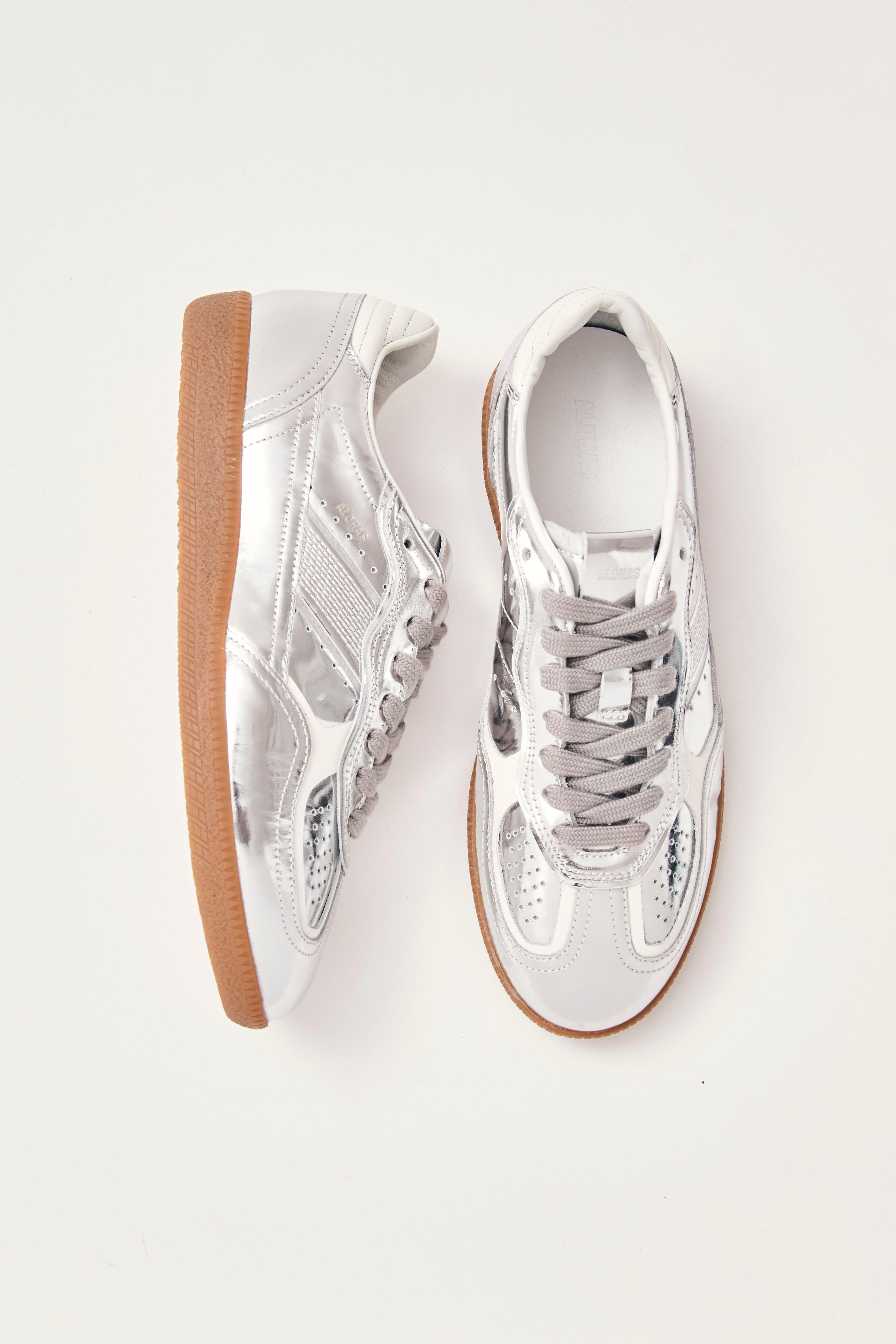 Alohas Tb.490 Rife  Leather Sneakers - Shimmer Silver Product Image