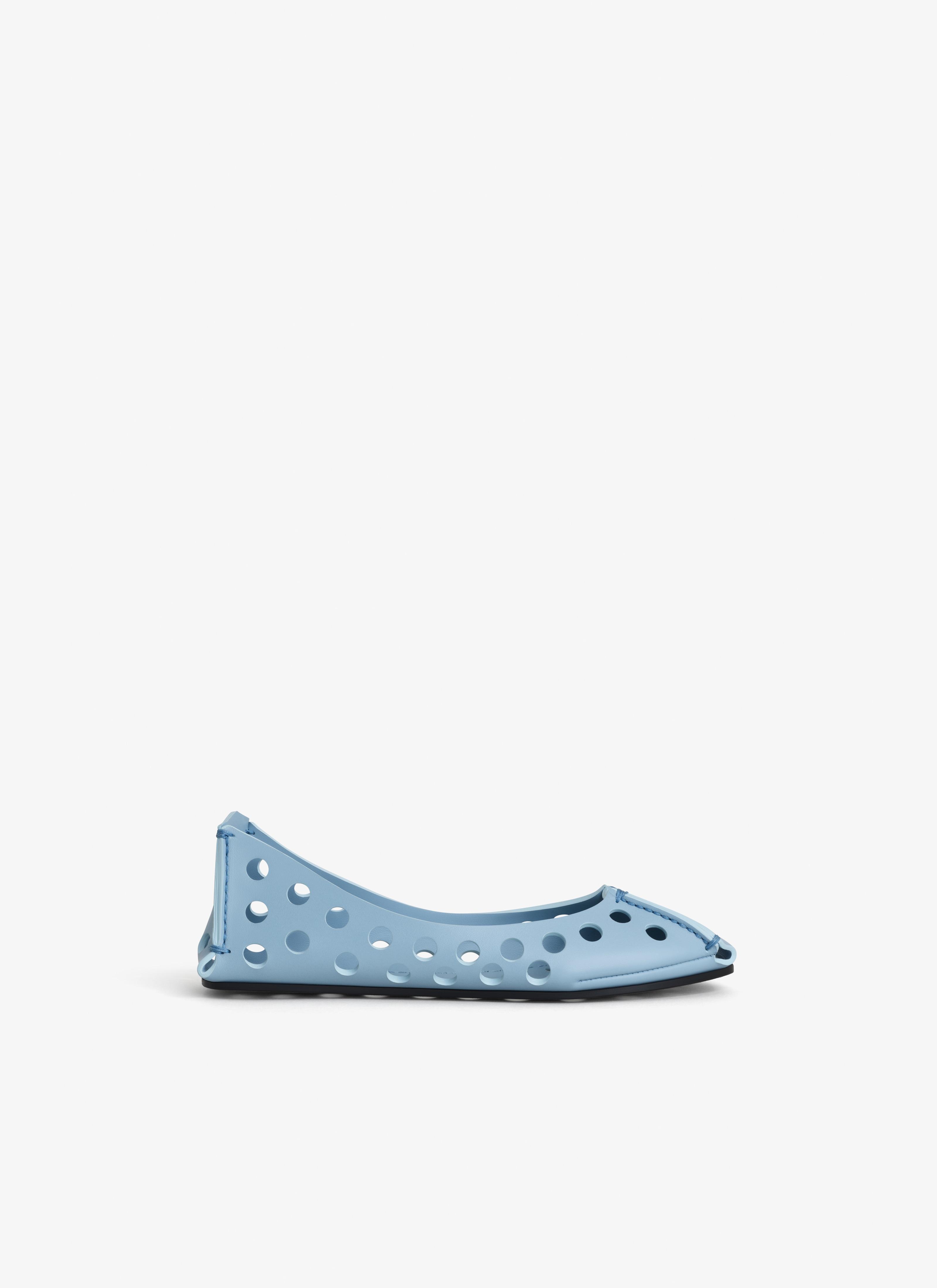 BLUE PERFO BALLET FLATS IN PERFORATED LEATHER Product Image