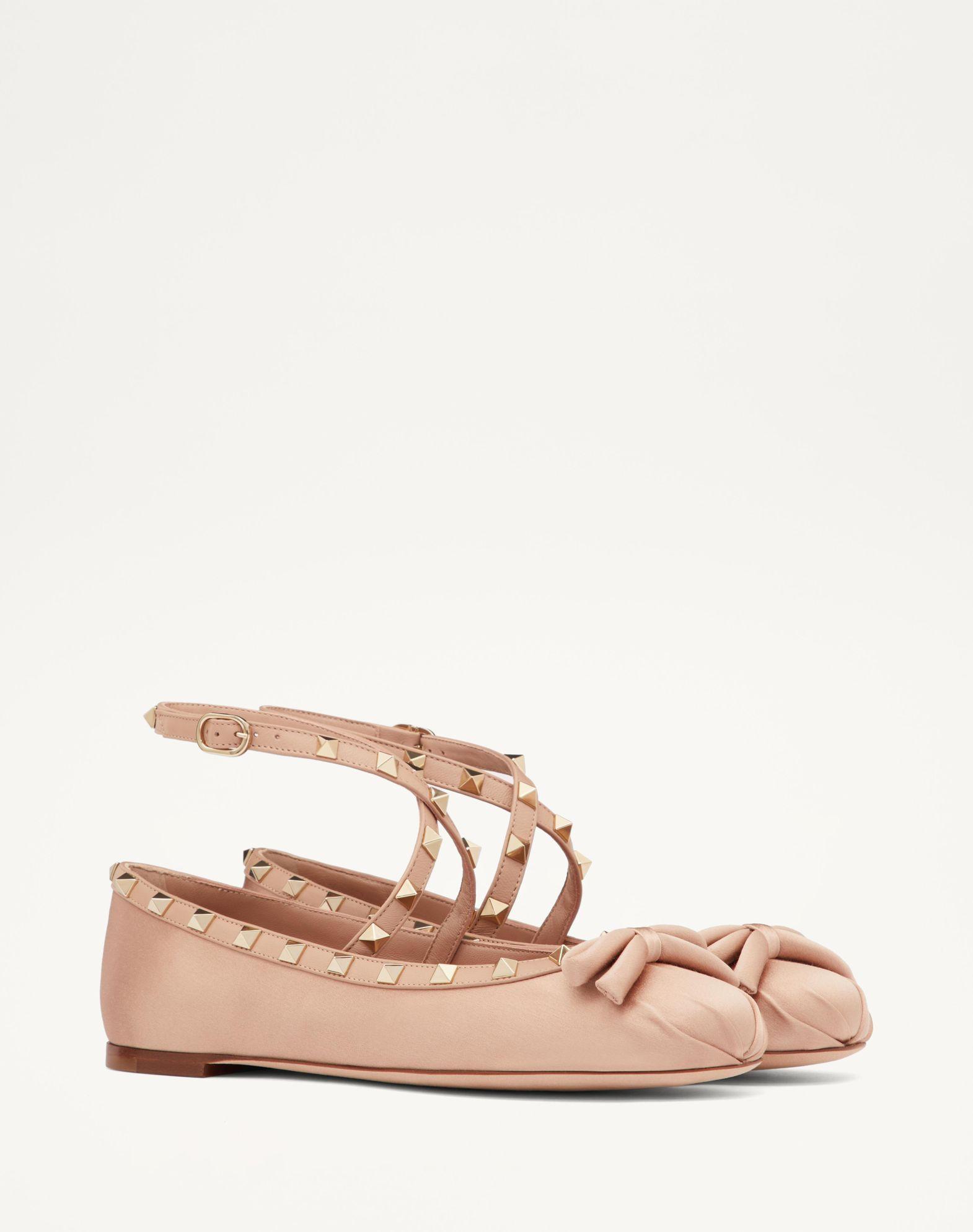 Rockstud Satin Ballerina Product Image