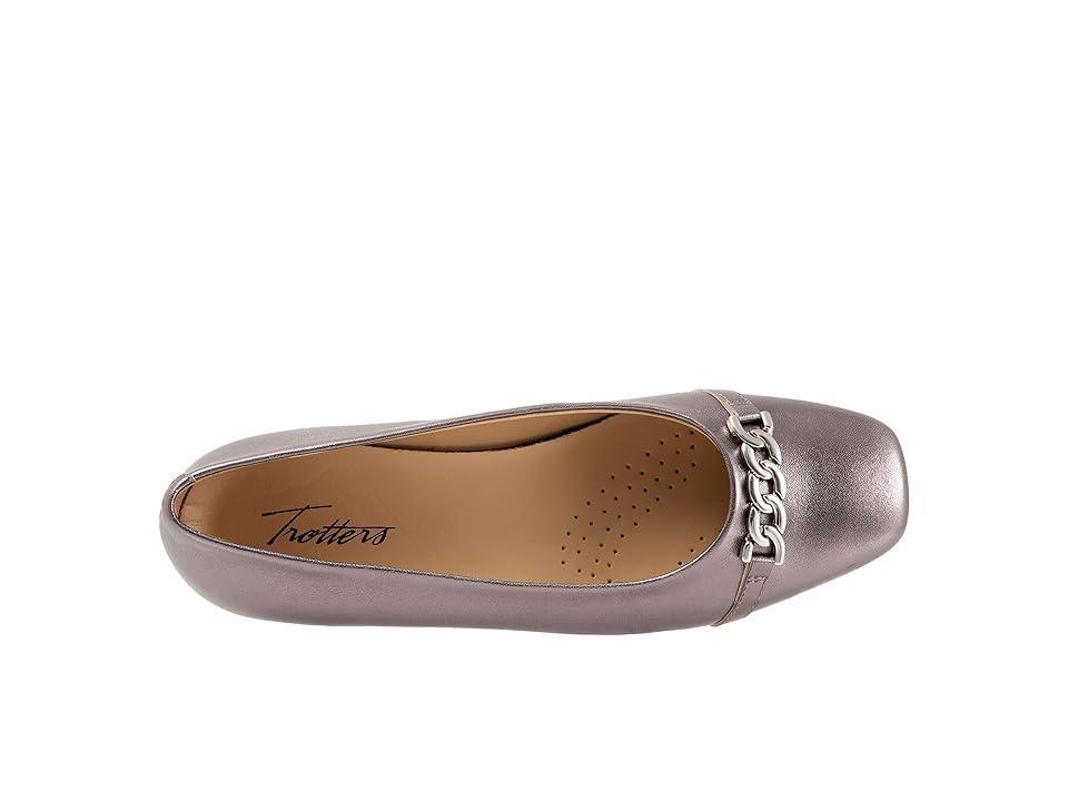 Trotters Harmony Leather Square Toe Chain Flats Product Image