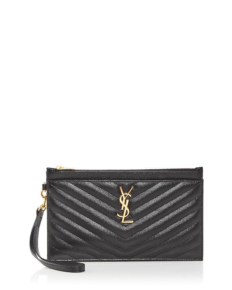 Saint Laurent Monogram Quilted Leather Wallet Clutch Product Image