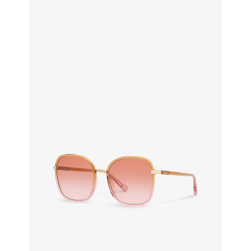 CHLOÉ Chloe Womens Yellow Ch0031s Square-frame Acetate Sunglasses Product Image