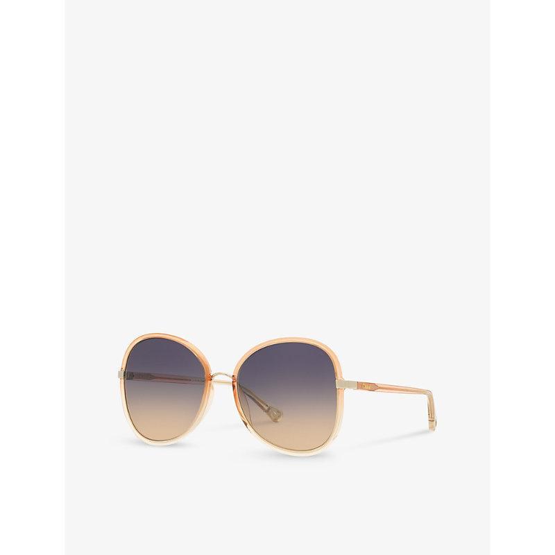 CHLOÉ Chloe Womens Orange Ch0030s Butterfly-frame Acetate Sunglasses Product Image