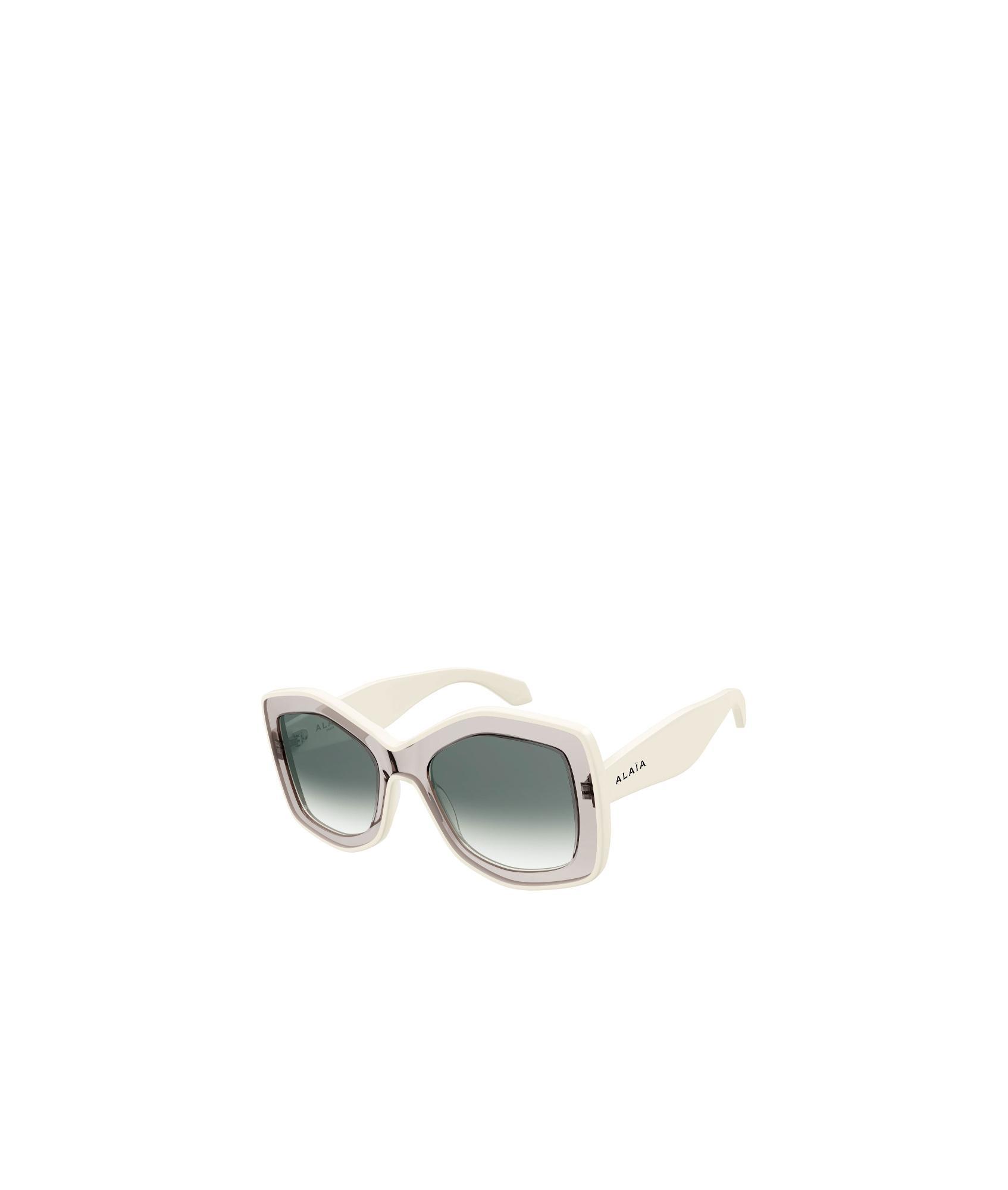 ALAÏA Geometric Frame Sunglasses In White Product Image