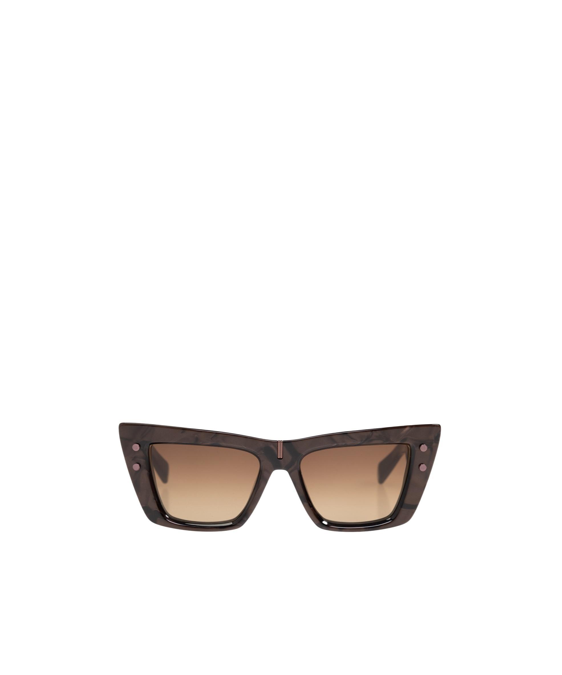 BALMAIN Logo Sunglasses In Brown Product Image