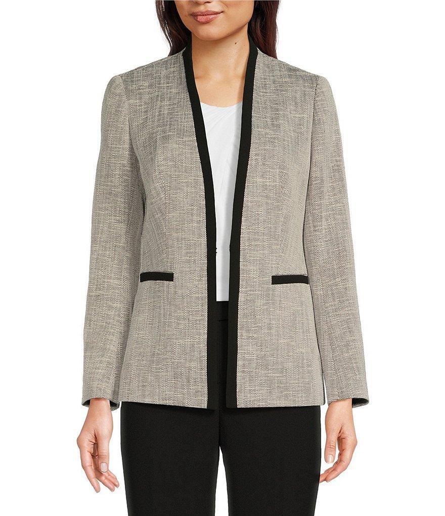 Anne Klein Boucle Open Front Long Sleeve Jacket Product Image