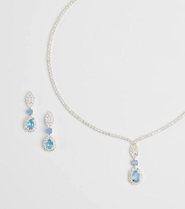 Call Me Princess Rhinestone Necklace And Earrings Set Product Image