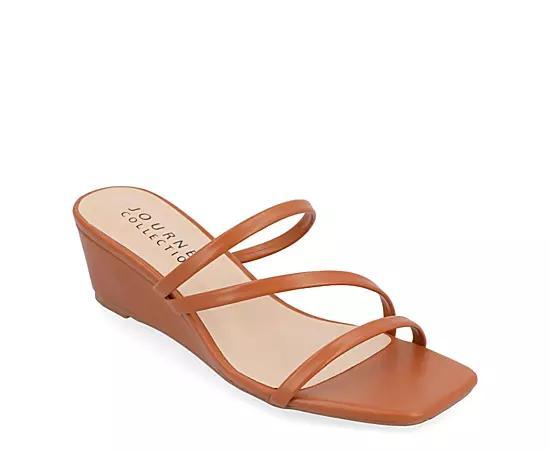 Journee Takarah Women's Wedge Sandals, Size: 11, Brown Product Image