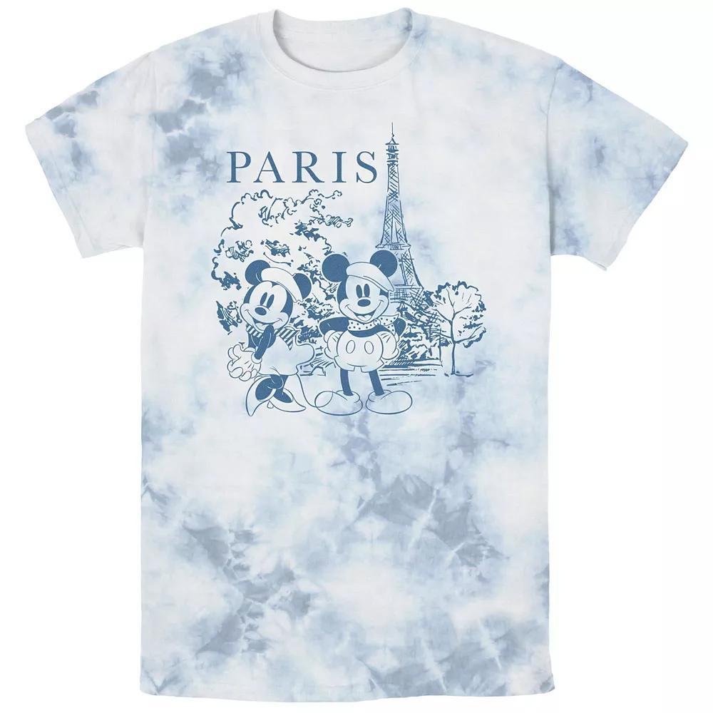 Disney's Mickey Mouse And Minnie Paris Visitors Bombard Wash Men's Graphic Tee, Size: Small, Whiteblue Product Image