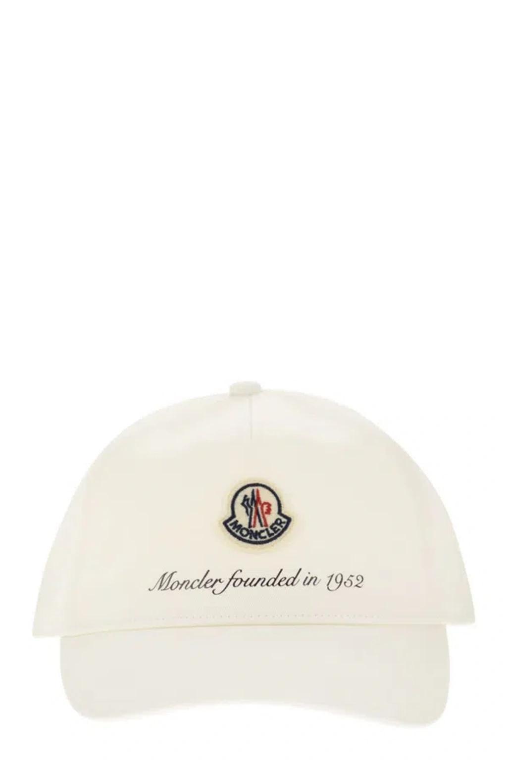 MONCLER Baseball Cap In White Product Image