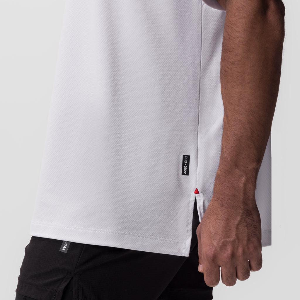 0822. AeroSilver® Oversized Tee - White "Box Logo" Product Image