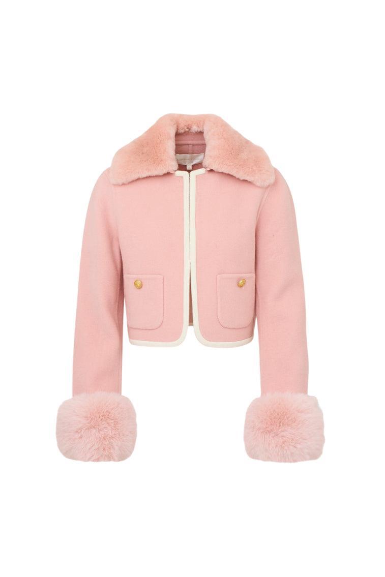 Caprina Wool-Cashmere Faux Fur Jacket Product Image