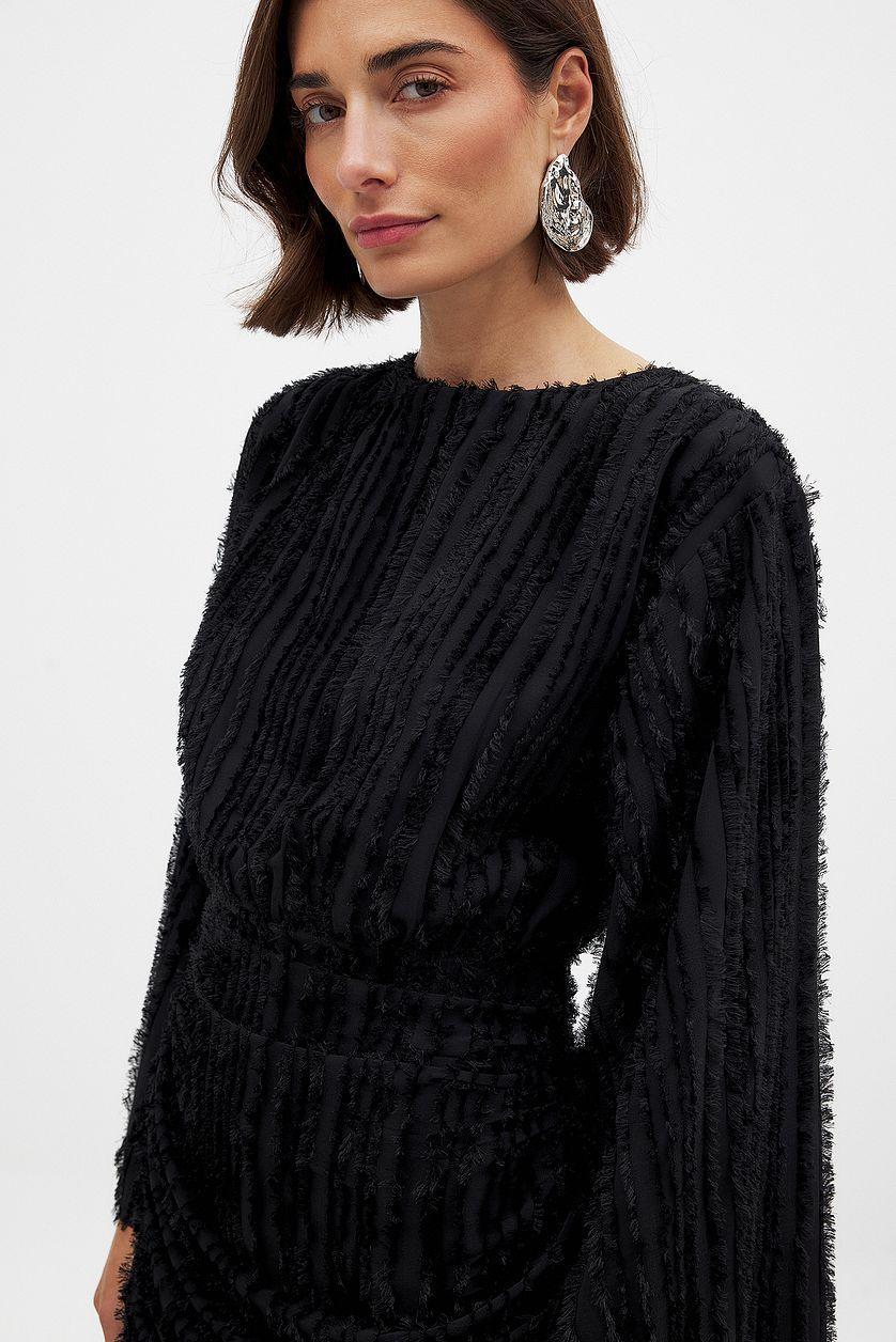 Open Back Fringe Mini Dress Product Image