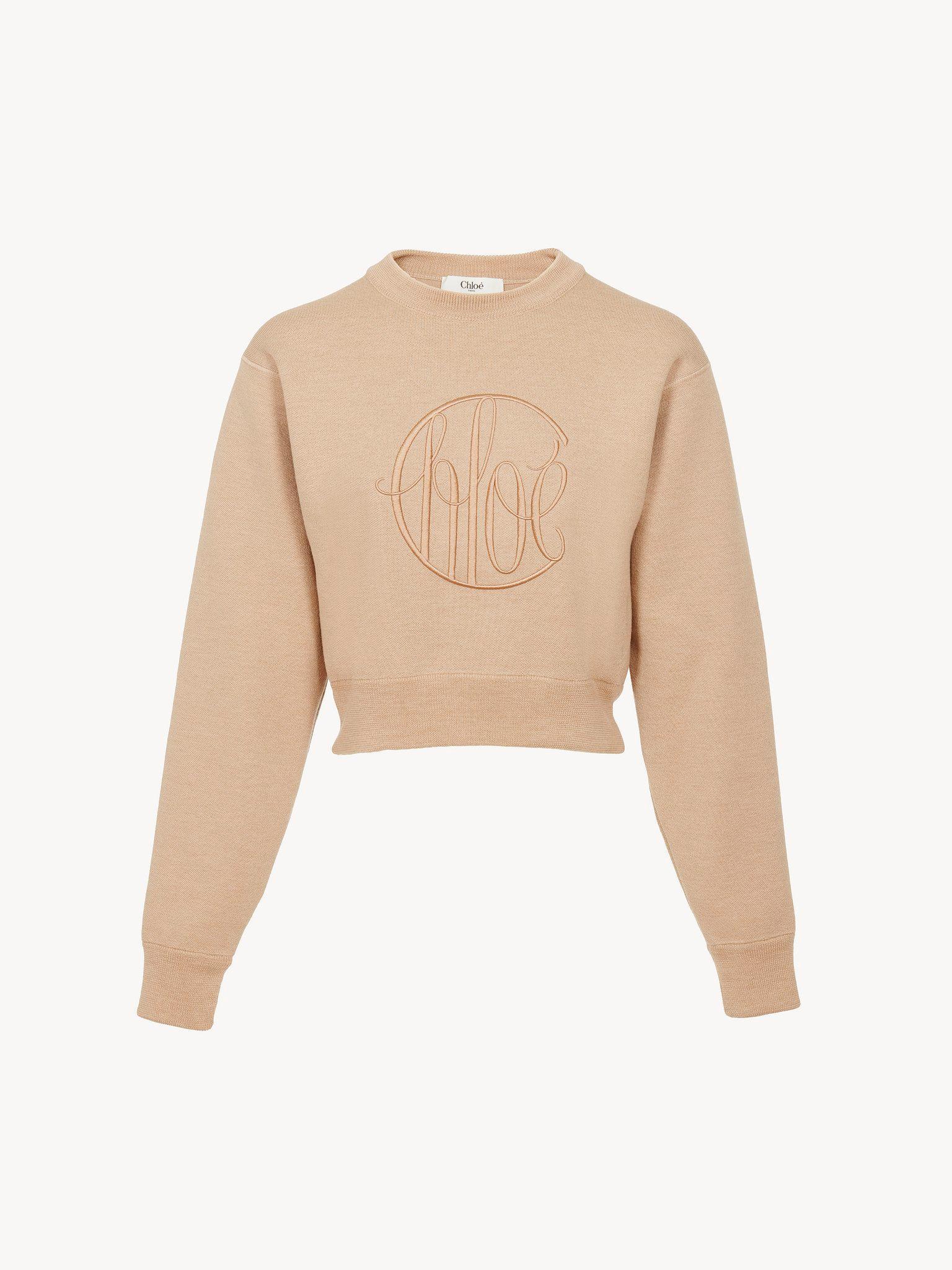 Knitted logo sweater in wool Product Image