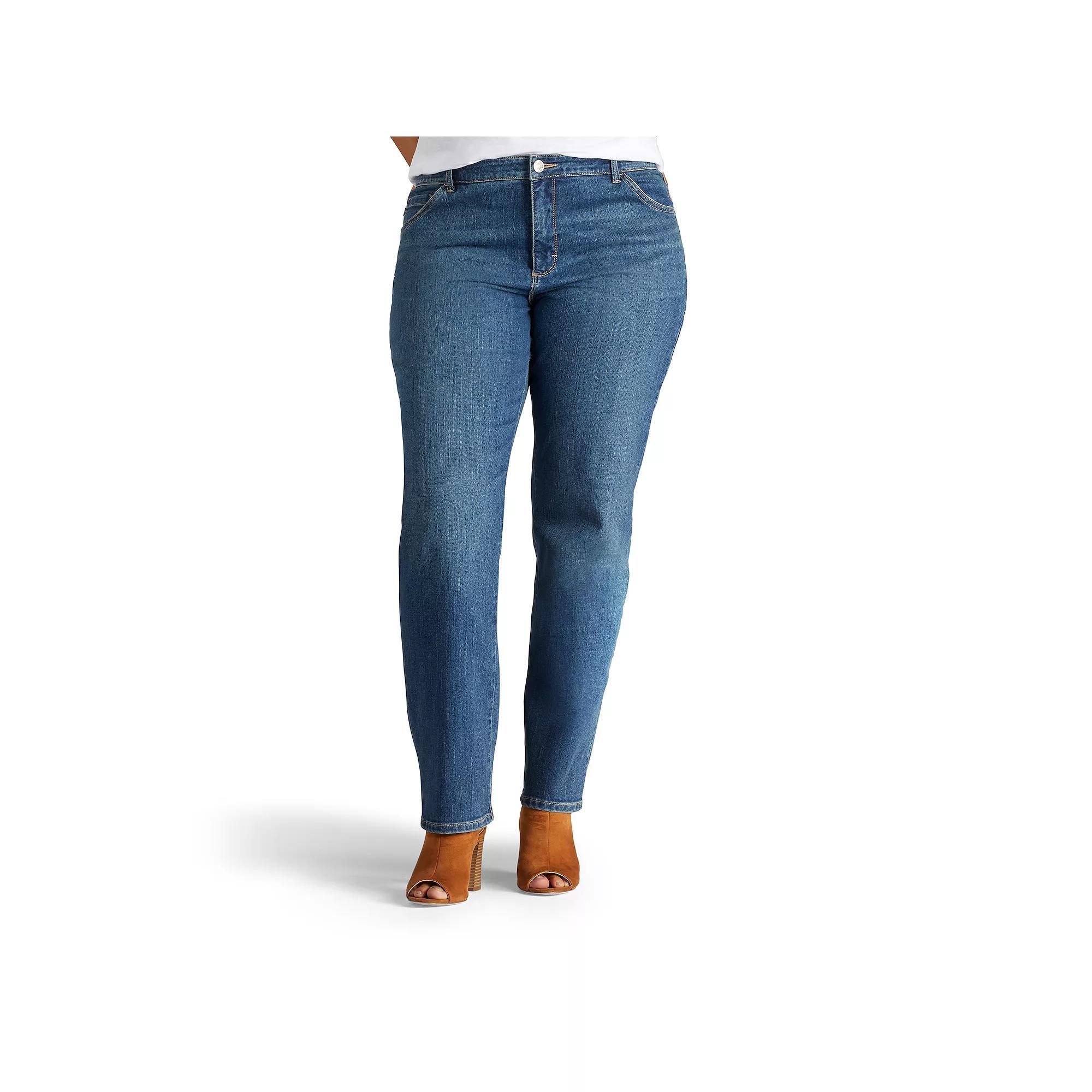 Plus Size Lee® Instantly Slims Straight-Leg Jeans, Women's, Size: 26 Tall, Seattle Product Image