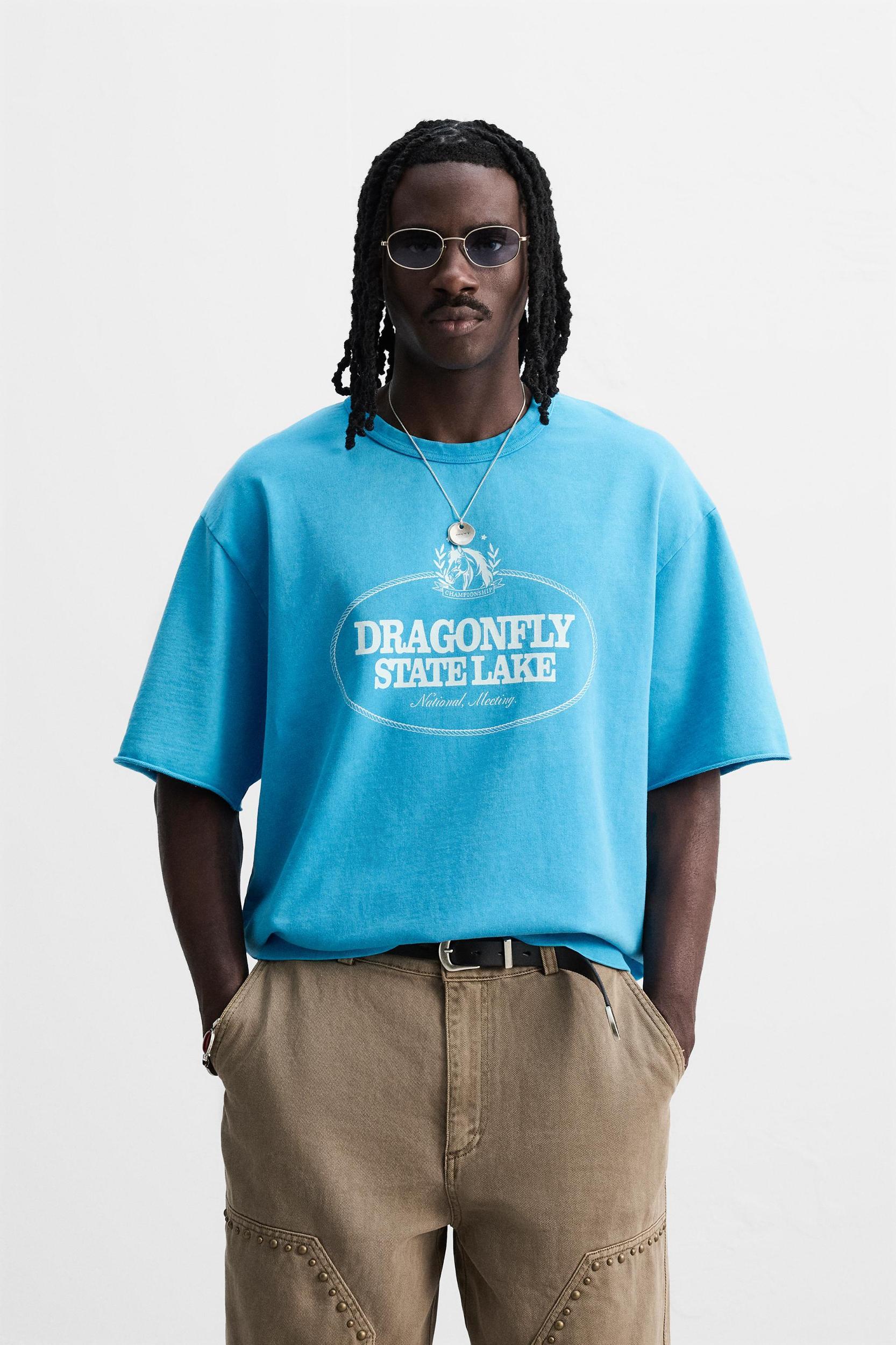 WASHED SWEATSHIRT WITH CONTRAST PRINT Product Image