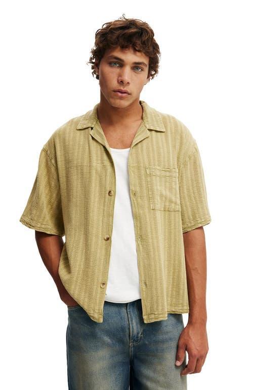 Cotton On Men's Washed Box Fit Short Sleeve Shirt in Washed Green at Nordstrom, Size Small Product Image