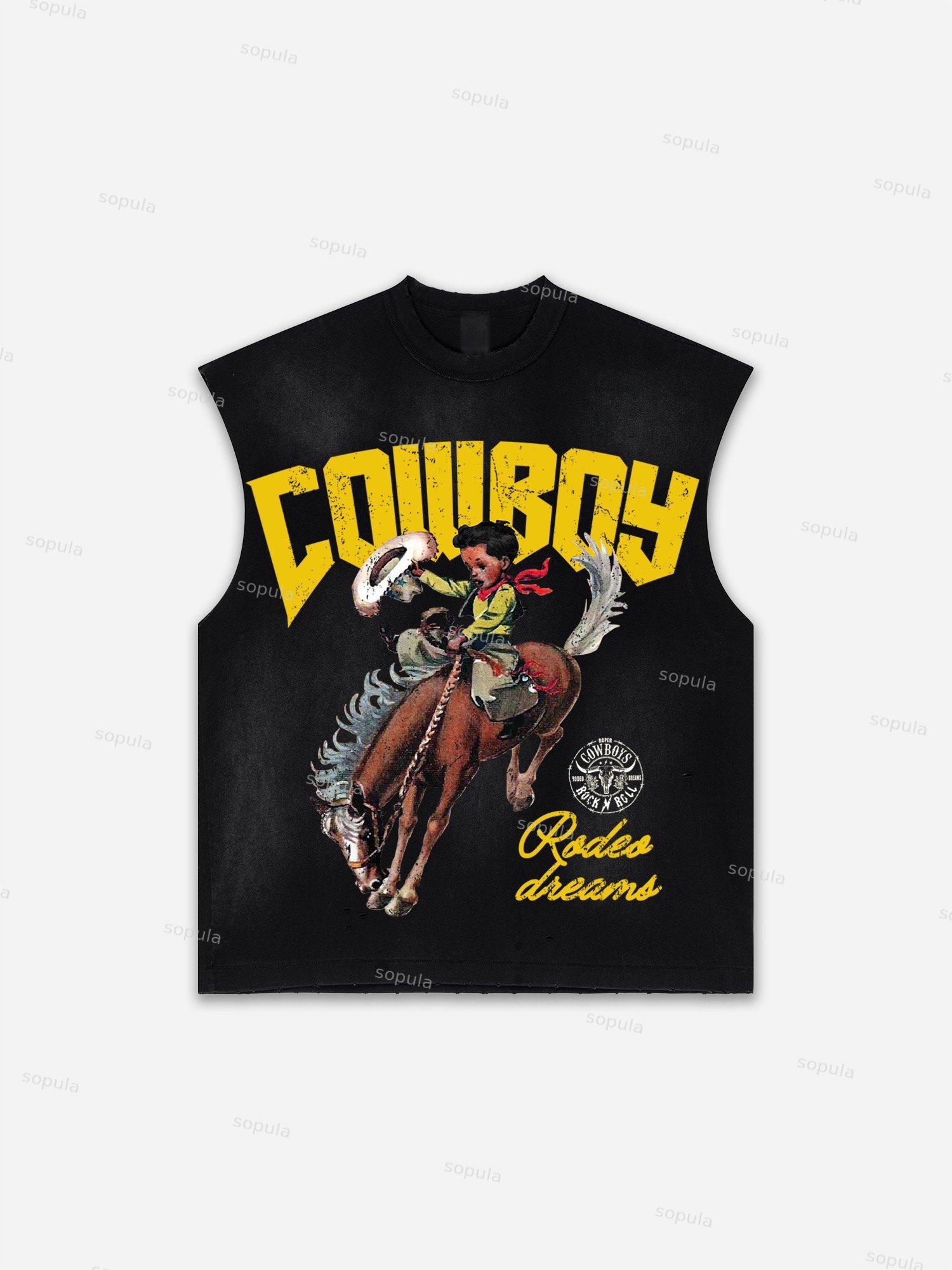 Basketball Dreams Boys Print Distressed Tank Top Product Image