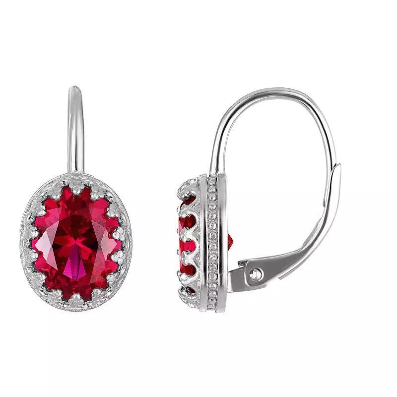 Designs by Gioelli Sterling Silver Gemstone Leverback Earrings, Women's, Cr Aquamarine Product Image