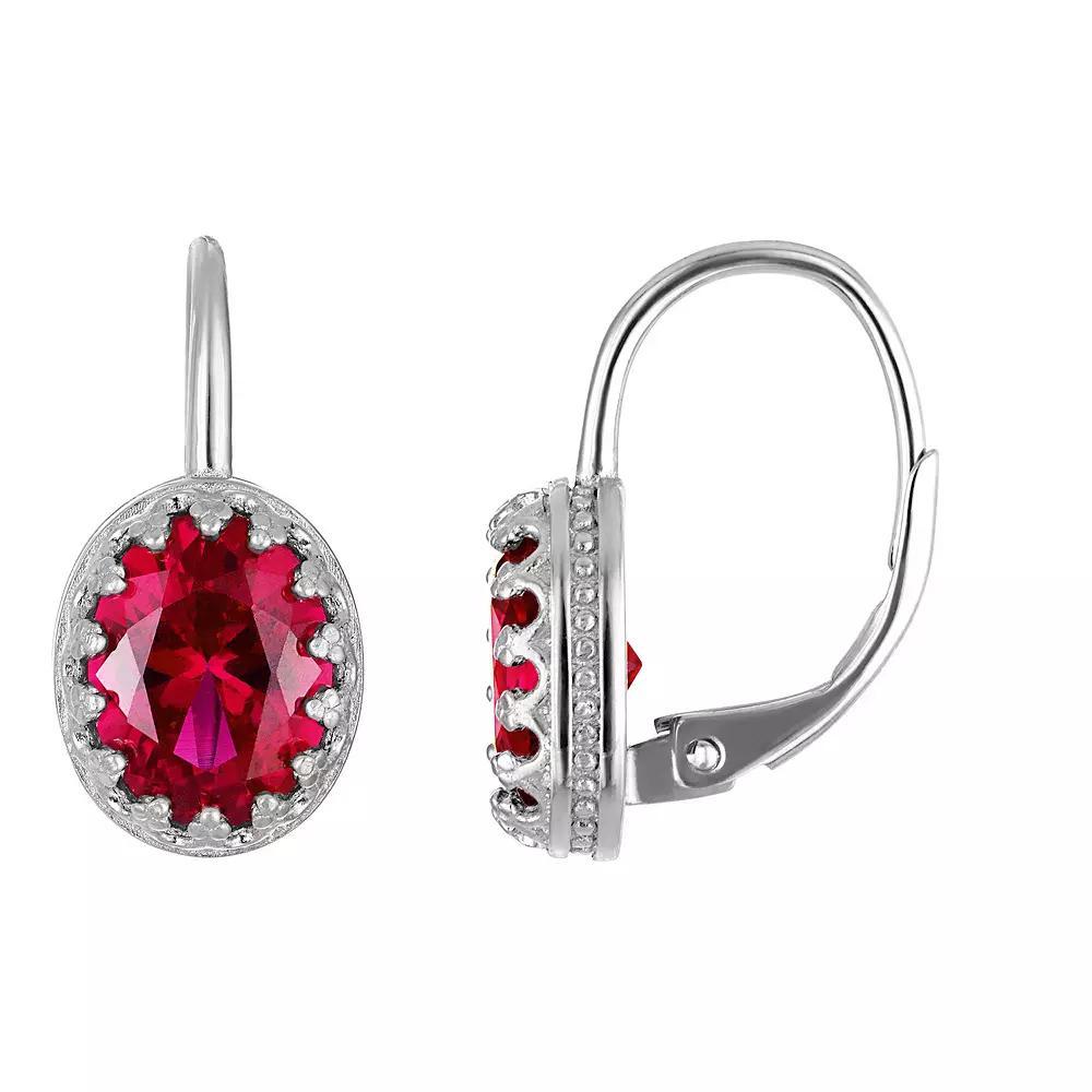 Designs by Gioelli Sterling Silver Gemstone Leverback Earrings, Women's, Cr Aquamarine Product Image