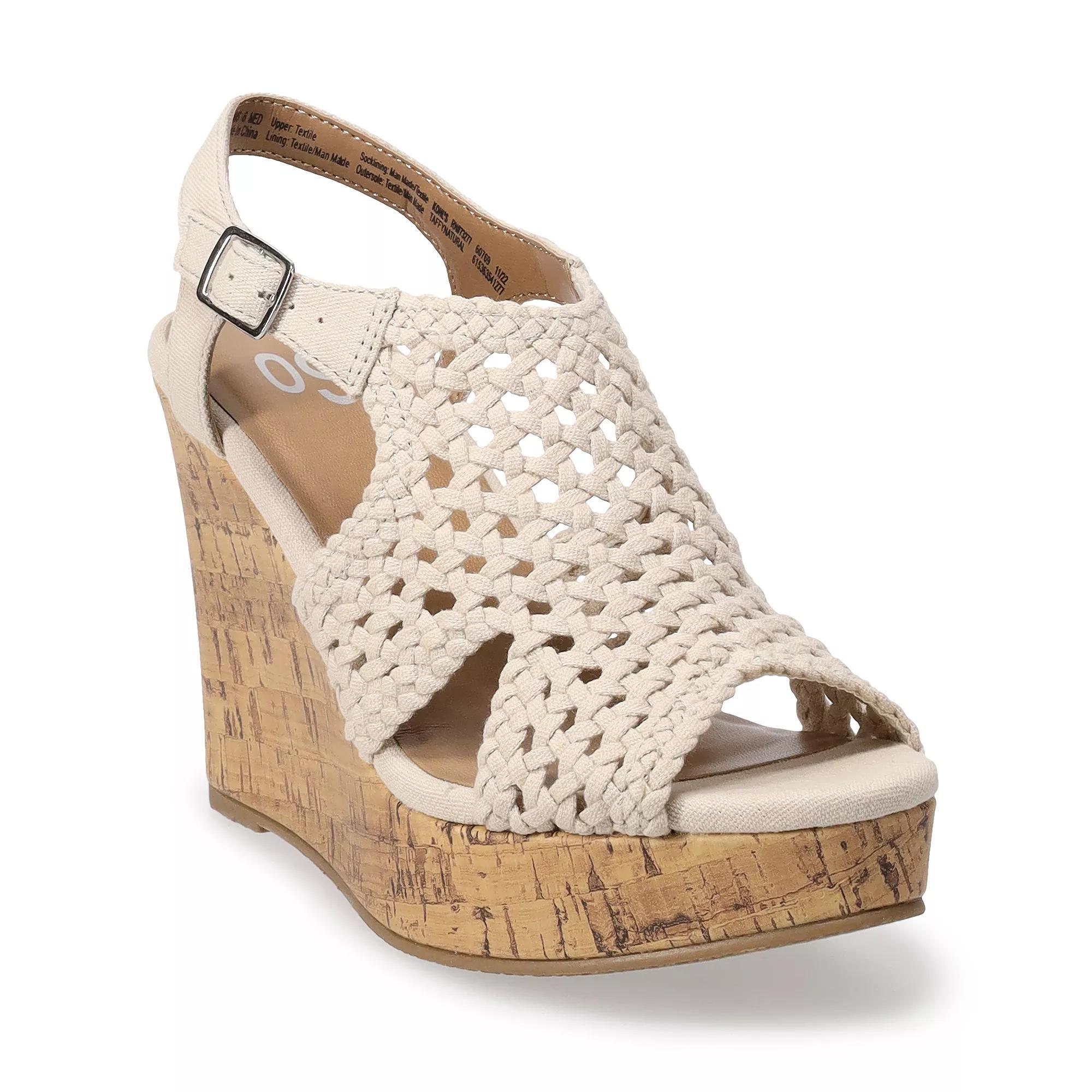 Sonoma Goods For Life® Taffy Women's Wedge Sandals, Size: 5.5, Natural Product Image