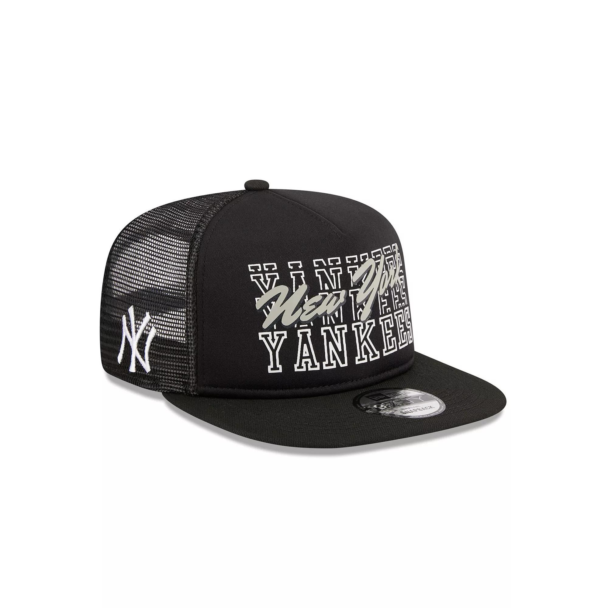 Men's New Era Black New York Yankees Street Team A-Frame Trucker 9FIFTY Snapback Hat Product Image
