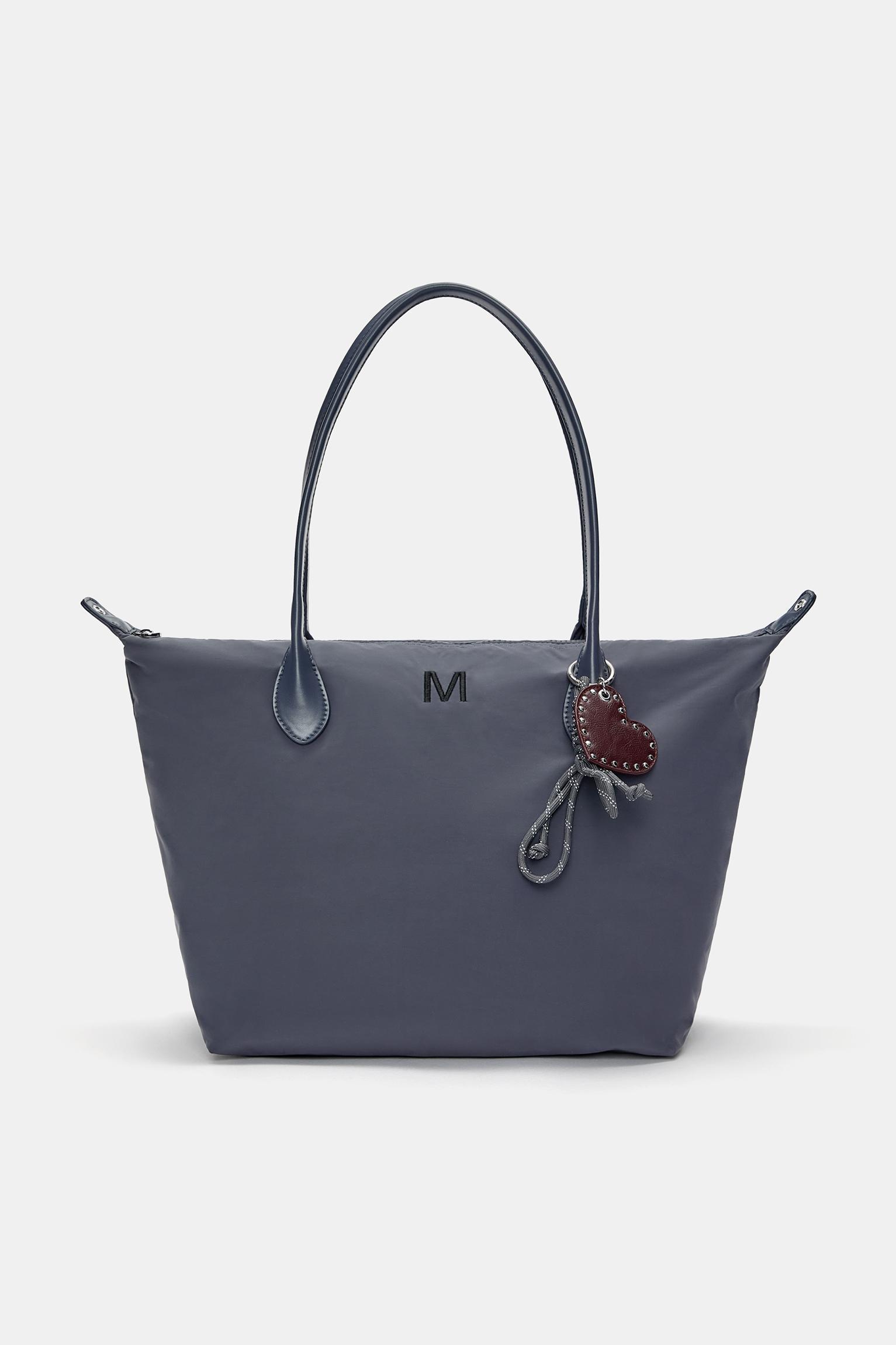 Nylon shopper bag with charm detail Product Image
