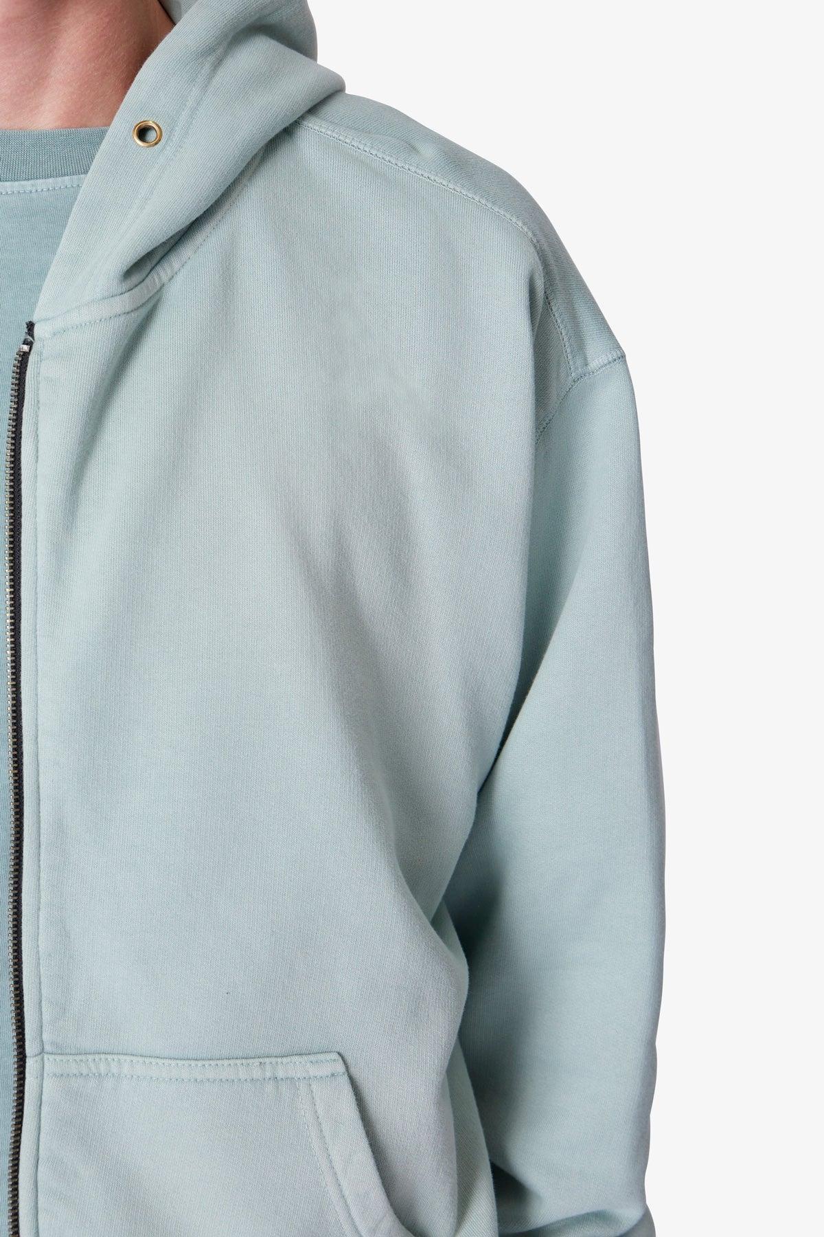 Faded Basic Zip Up Hoodie - Slate Product Image