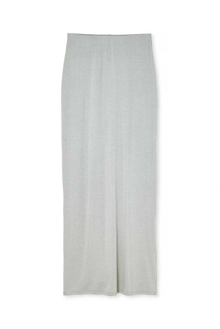 Soft Line Fitted Maxi Skirt Grey Product Image