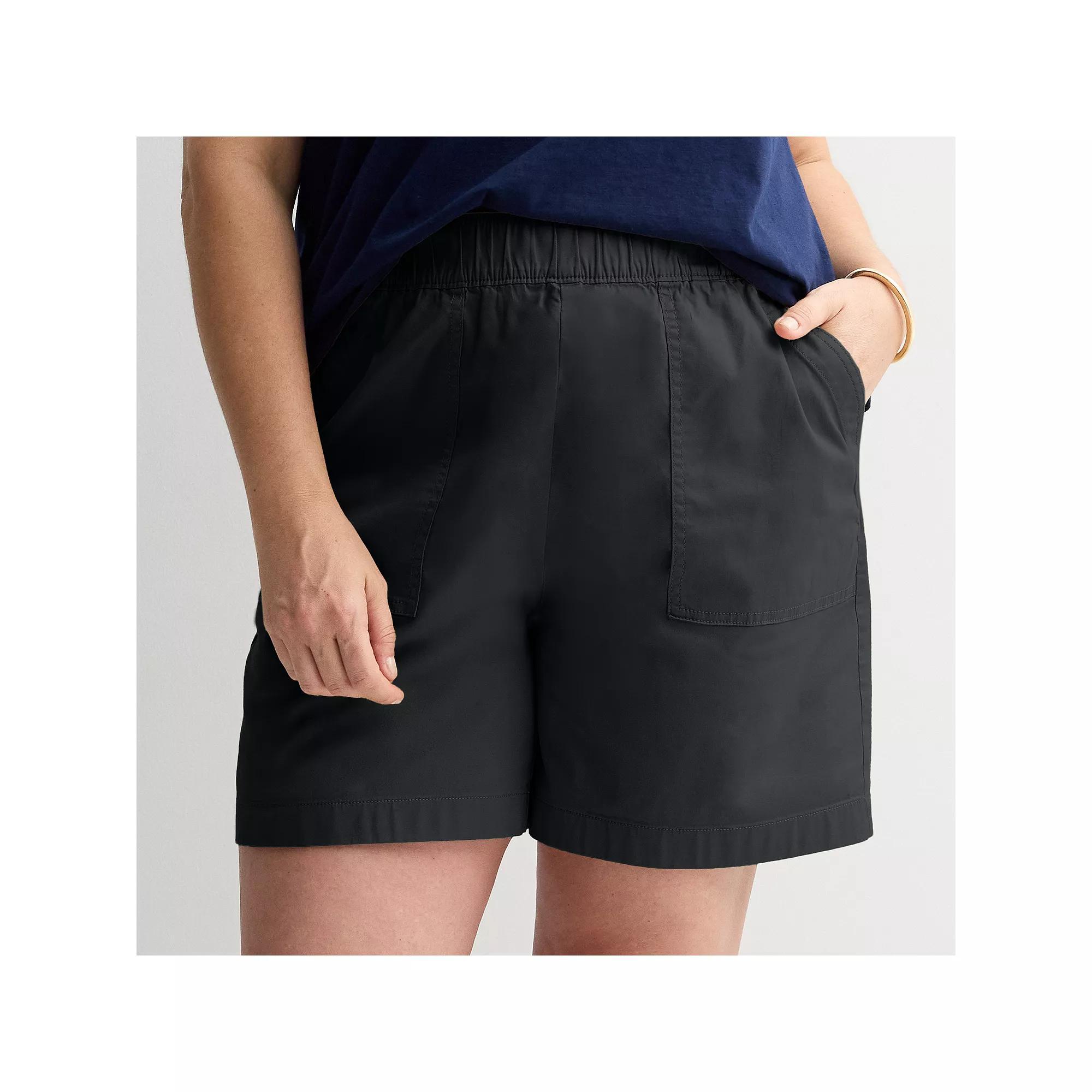 Plus Size Croft & Barrow® Pull On Twill Shorts, Women's, Size: 4XL, Seattle Blue Product Image